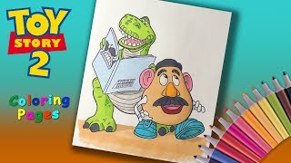 Toy Story 2 Coloring Pages. Rex and Mr  Potato Head. Toy story Coloring Book for kids. screenshot 2