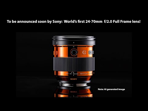 Sony will soon announce a world’s first: The Sony 24-70mm f/2.0 lens Full Frame E-mount lens!