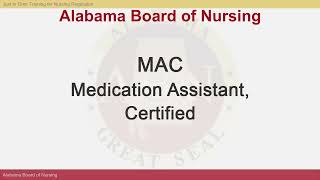 MAC - Medication Assistant, Certified
