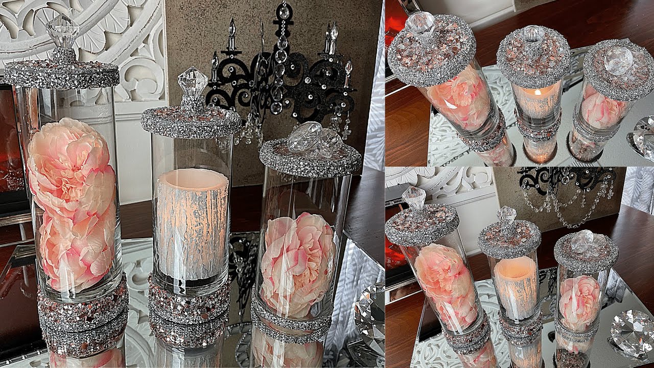 DIY DOLLAR TREE GLAM APOTHECARY JARS | GLITTER DIY IDEAS | GLAM GLITTERS