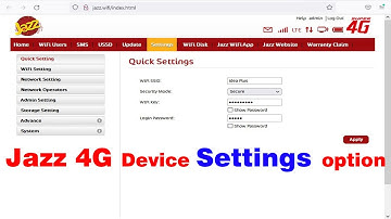 Jazz 4G Device Settings option in Detail | Step by step all settings options