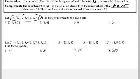 Math 118 : 7.3 #1, #2 (Mathematical Explorations Tutorial : Set Operations)
