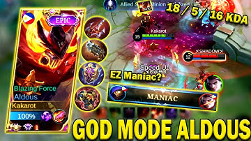 ALDOUS GOD MODE ON! EZ MANIAC? HARDEST GAME EVER ON NEW SEASON😱ALDOUS BEST BUILD 2022 - MLBB