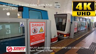 Smrt Bplrt Bombardier Innovia Apm 100 C801 102104 Ride From Bukit Panjang To Fajar