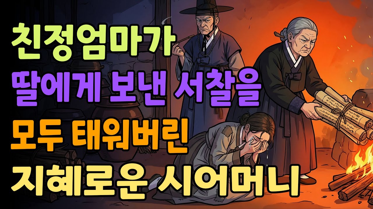 [조선야담소] 친정엄마가 딸에게 보낸 서찰을 모두 태워버린 지혜로운 시어머니 야담ㅣ민담ㅣ설화ㅣ시모ㅣ고리짝ㅣ옛날이야기ㅣ오디오북ㅣ수면ㅣ고부ㅣ친정엄마ㅣ효도 | 친정어머니 | 서찰