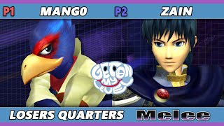 GOML 2022 Losers Quarters - Zain (Marth) Vs. Mango (Falco) SSBM Melee Tournament