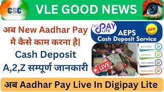 Digipay Lite Aadhar Pay म कस कम कर Aeps Cash Deposit कस कर