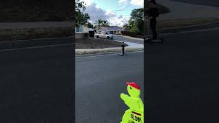 Scooter kid bombs hill with his eyes closed and faceplants