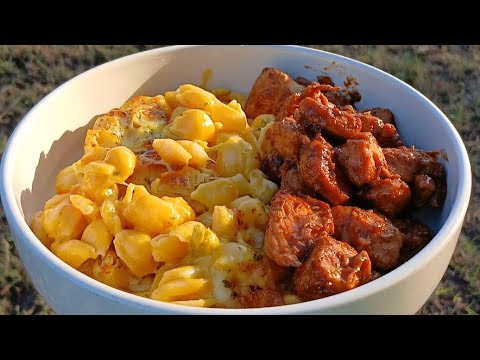 Easy Budget-Friendly Dinner Recipe 🍗 BBQ Chicken Bites & Kraft Baked Mac & Cheese - YouTube