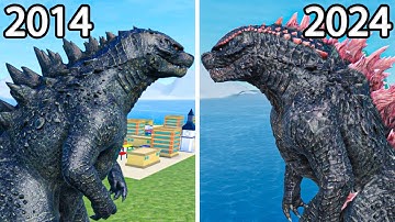 EVOLVED GODZILLA 2024 vs GODZILLA 2014 Comparison - Roblox Kaiju Universe But Low Budget