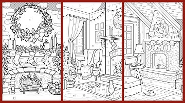 Color by Number Chistmas Interior Design Living Room Hey Color app Holidays decor #coloringbook
