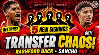🚨 MAN UNITED TRANSFER CHAOS! Rashford RETURNS, Sancho OUT, 5 NEW SIGNINGS COMING!