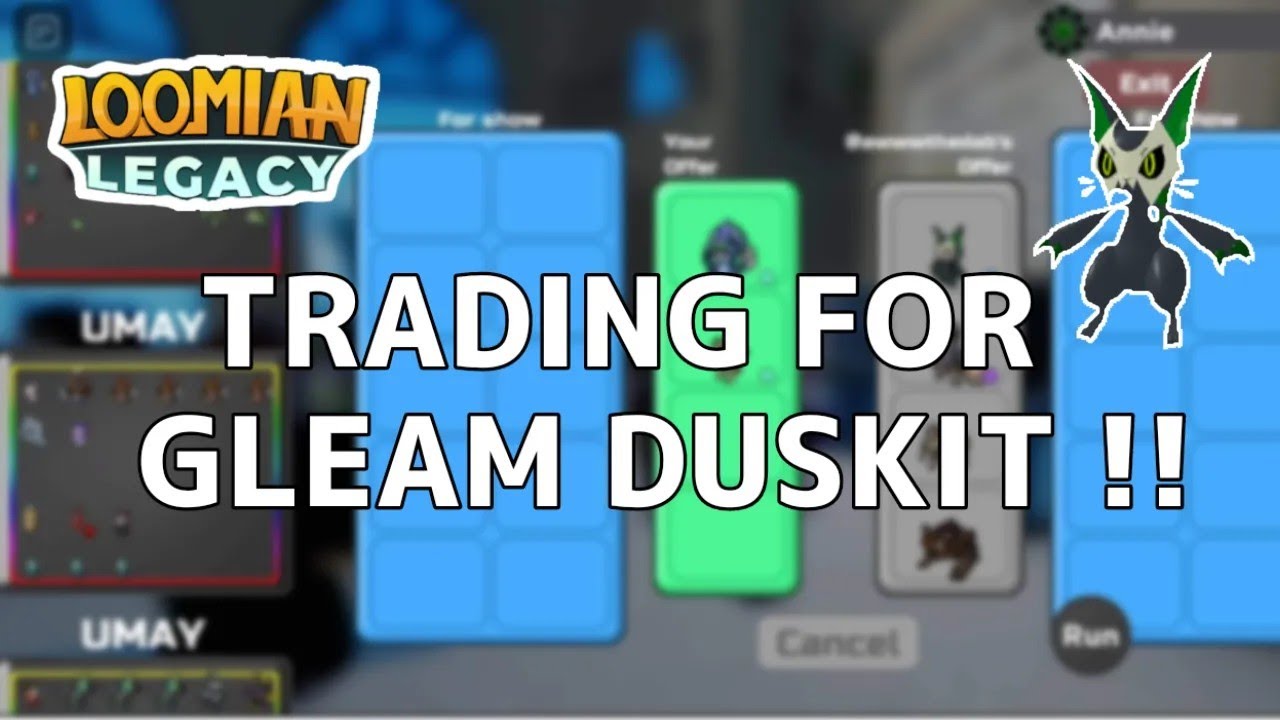 Trading for a GLEAM DUSKIT!! | Loomian Legacy