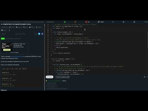 BigFrontend: Array Prototype Flat (JS) (Iterative & Recursive)