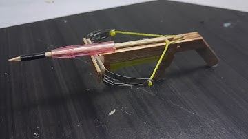 HOW TO MAKE A MINI COMPOUND BOW AND ARROW WITH POPSICLE STICK - BEAUTIFUL MINI CROSSBOW