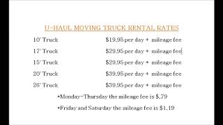 UHAUL PRICES docx