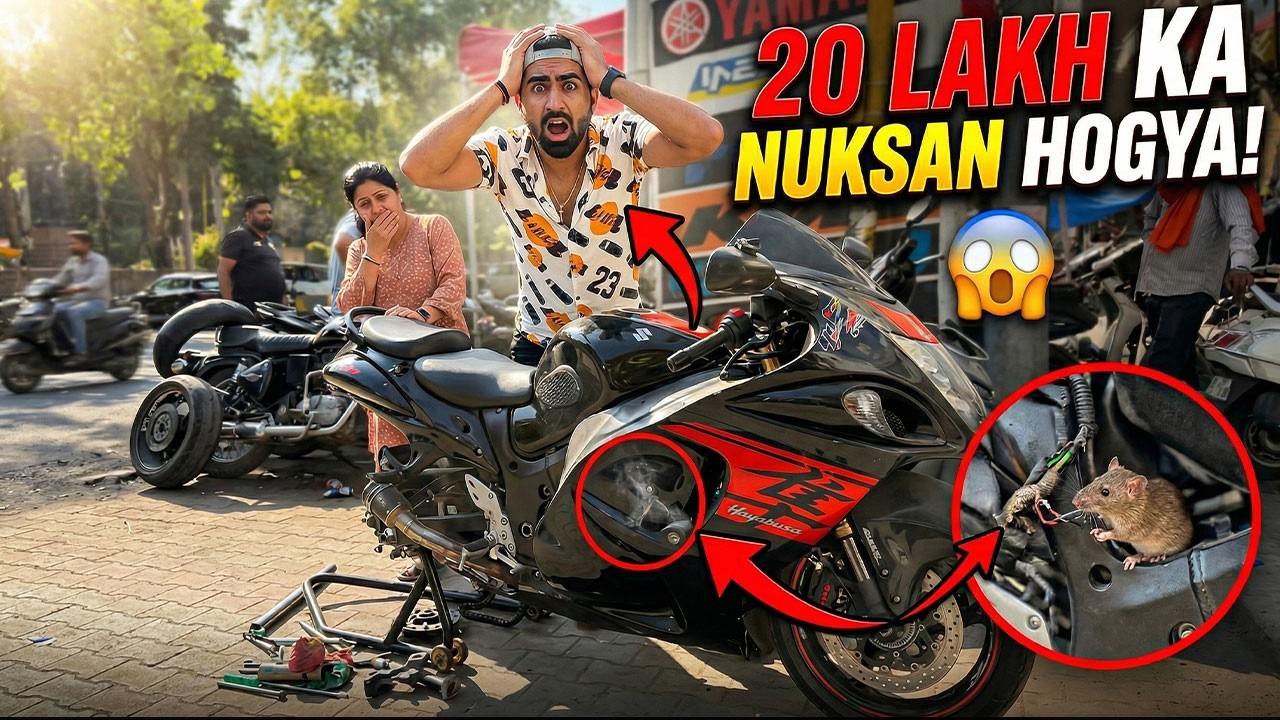 HAYABUSA ME CHUHA GHOOSA 😳 20LAKH KA NUKSAAN - *Papa ne Mara*😭