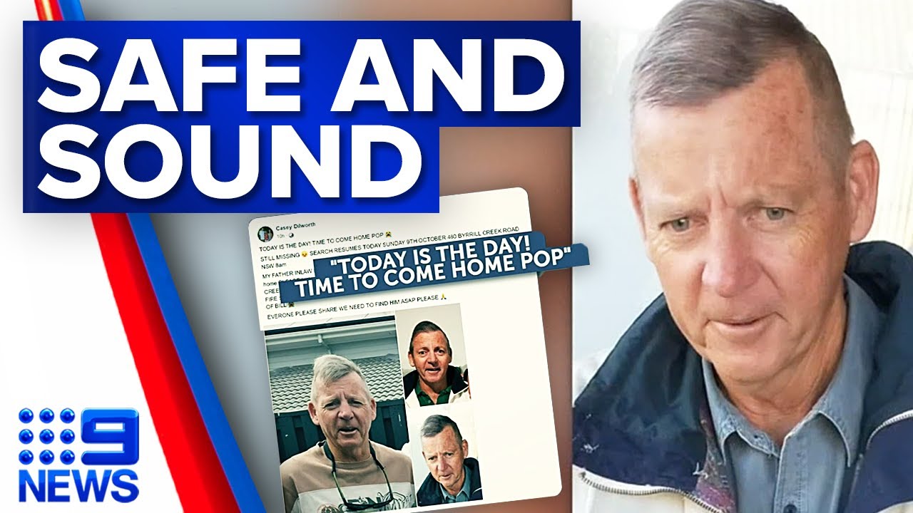 Missing grandfather found alive in rugged NSW bushland | 9 News Australia