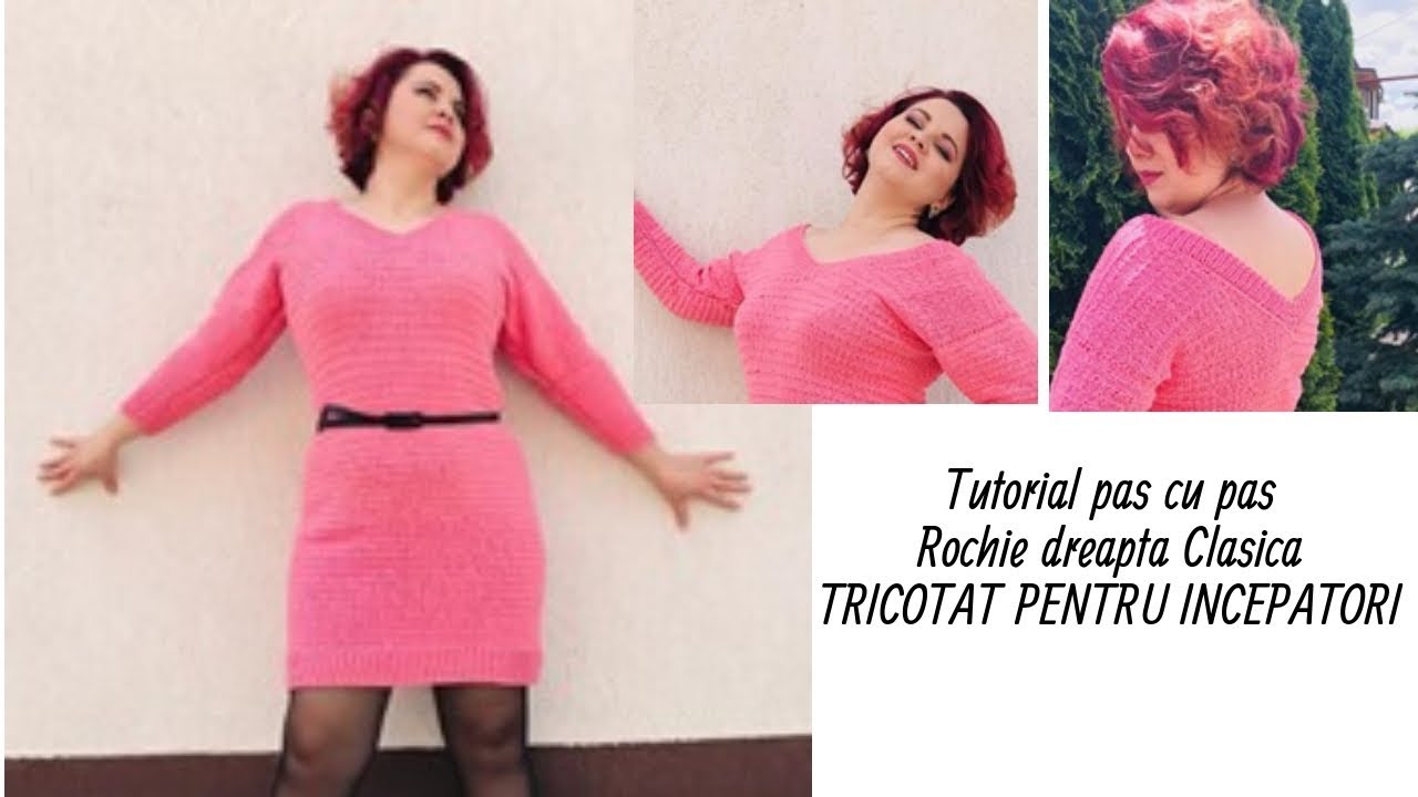 Rochie dreapta cu guler in V-TUTORIAL PAS CU PAS