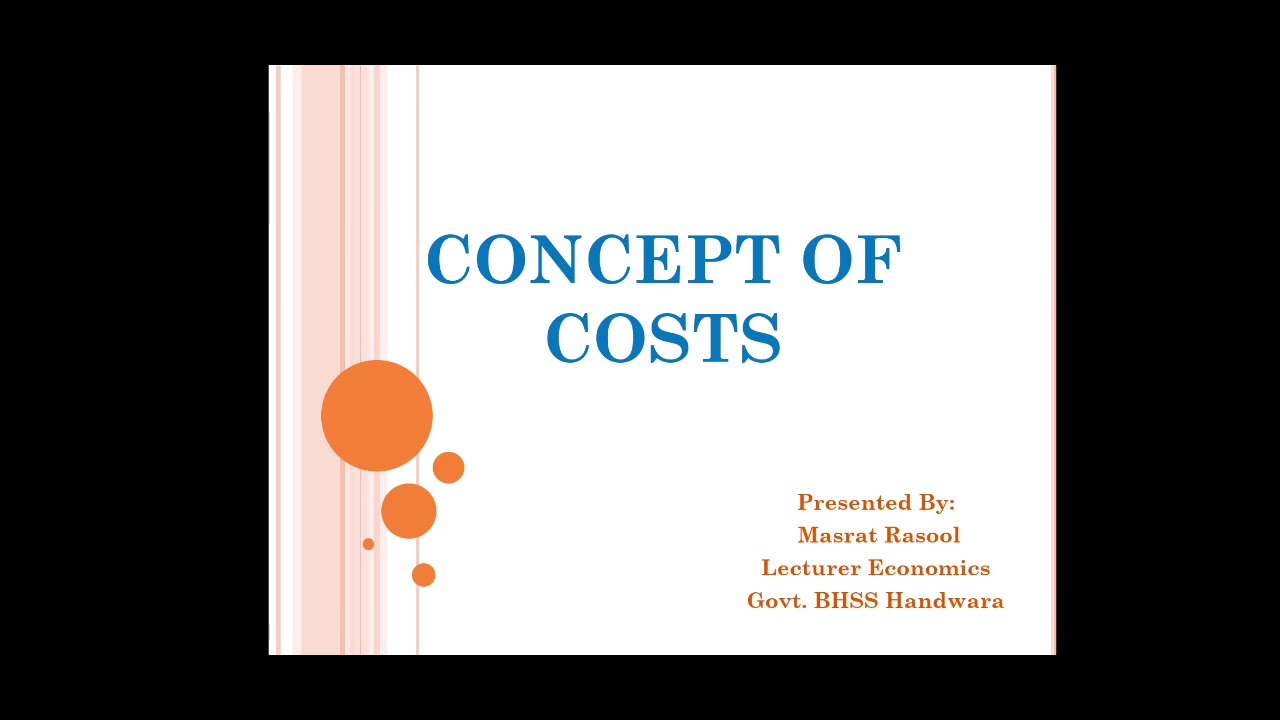 12th Economics Concept of Costs YouTube