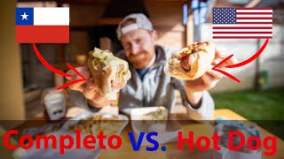 Chilean FOOD VS. American FOOD | Completos vs. Hot Dogs
