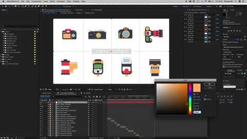 Flat Animated Icons Library - Tutorial (After Effects Template)