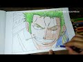 Drawing anime Roronoa ZORO | Lord of sword [ One Piece ] | #zoro #onepiece #anime #drawing #fanart