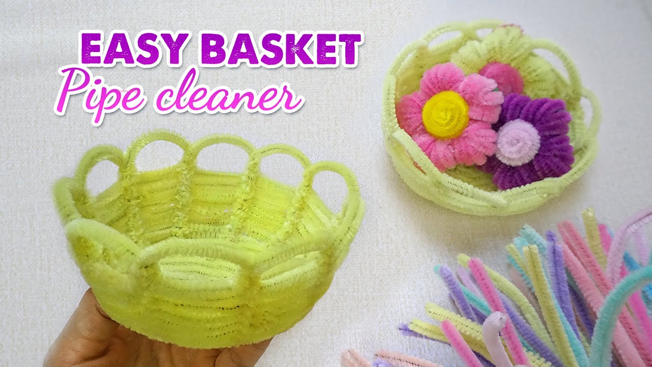 Surprisingly simple! Easy Basket Pipe Cleaner DIY | How to make flower basket from pipe cleaner