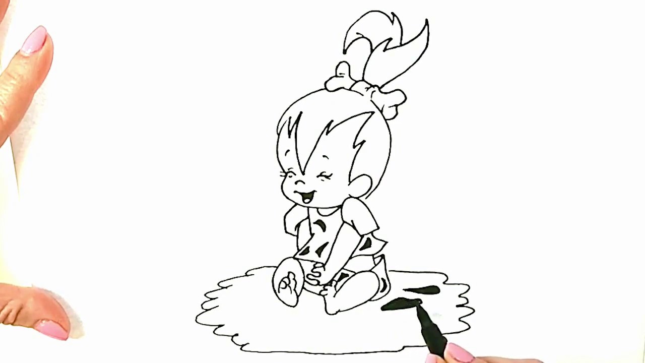 How To Draw Baby Pebbles - Flintstones - Youtube
