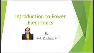 Power Electronics : PE01(Introduction)