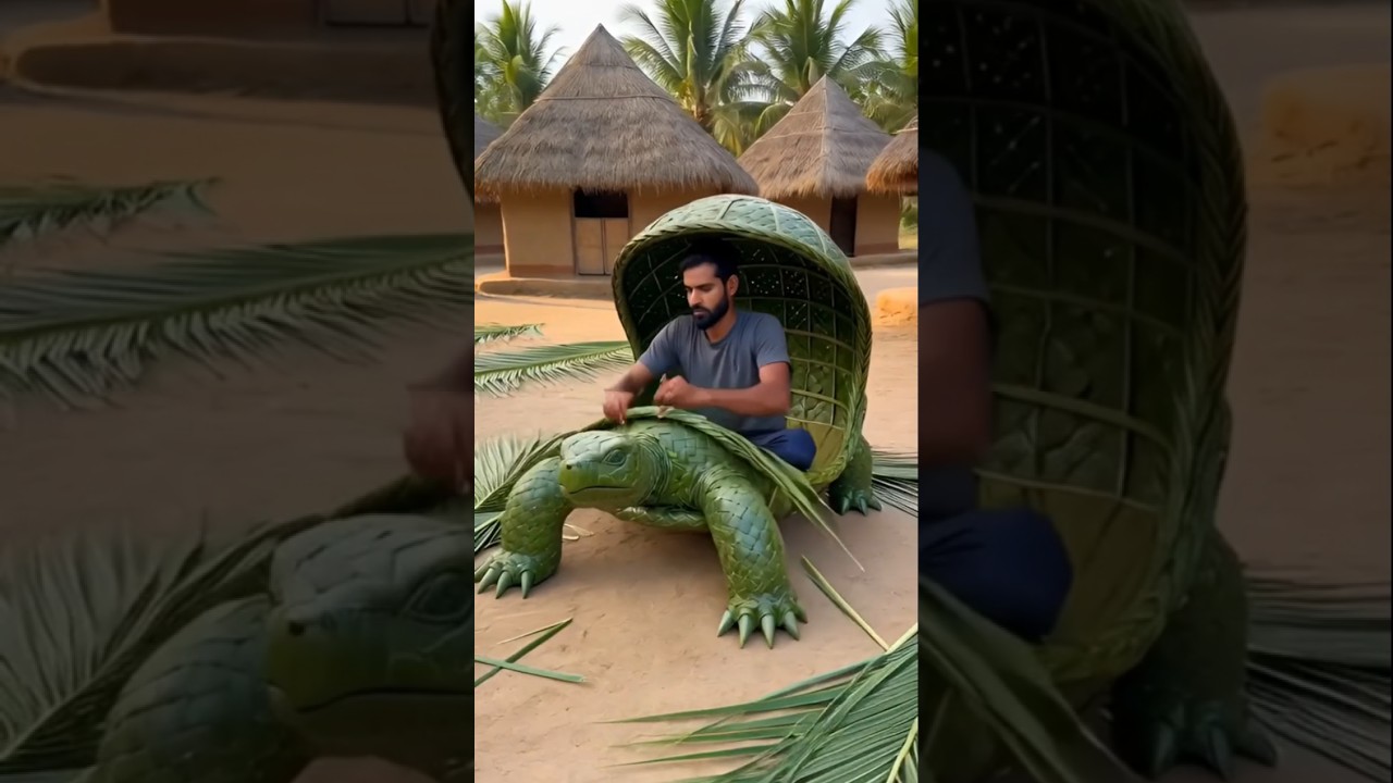 Creative green leaf tortoise theme bed craft model 🍃🐢🛌