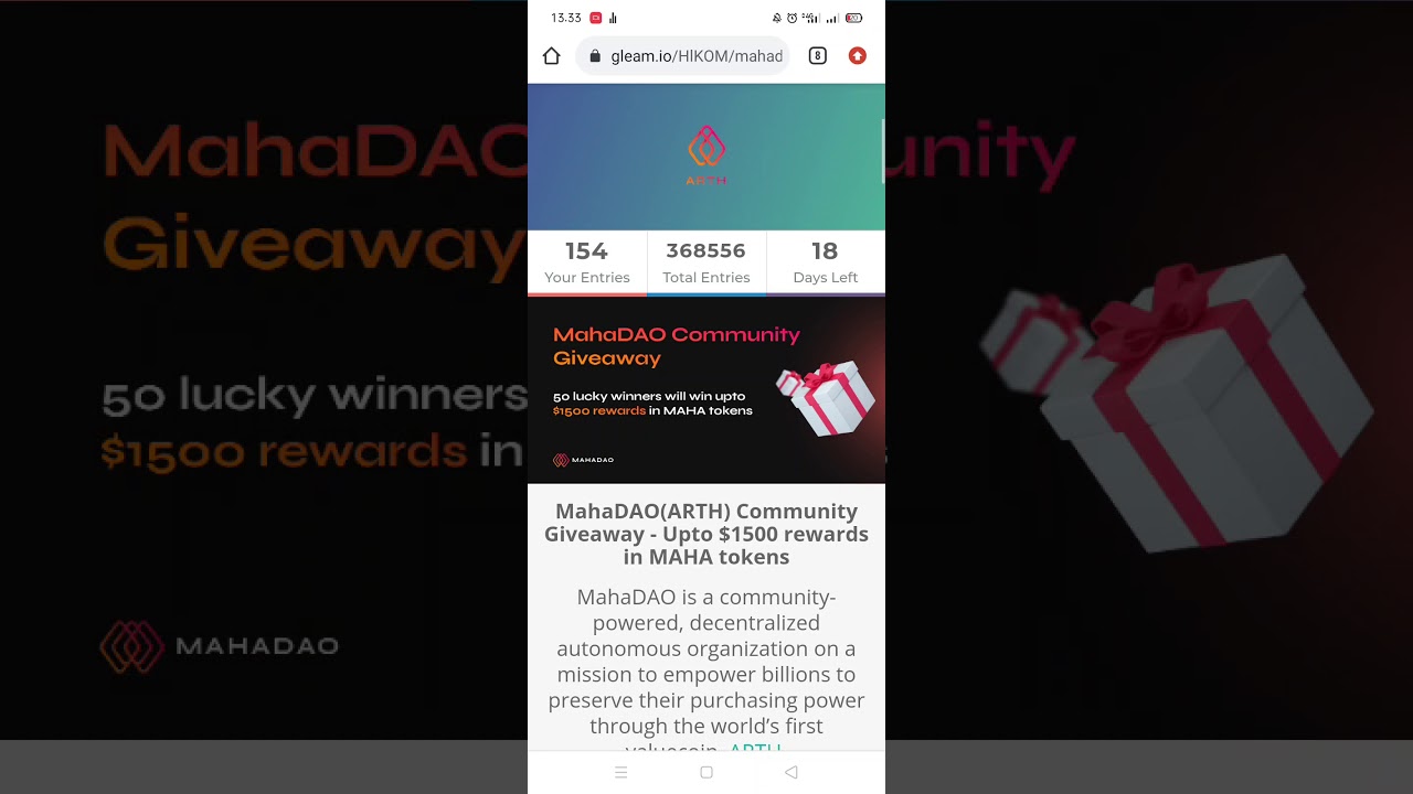 MahaDAO (ARTH) Comunity Best New Token