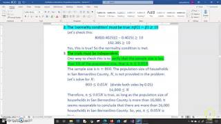 Confidence Intervals for a Population Proportion Part 3