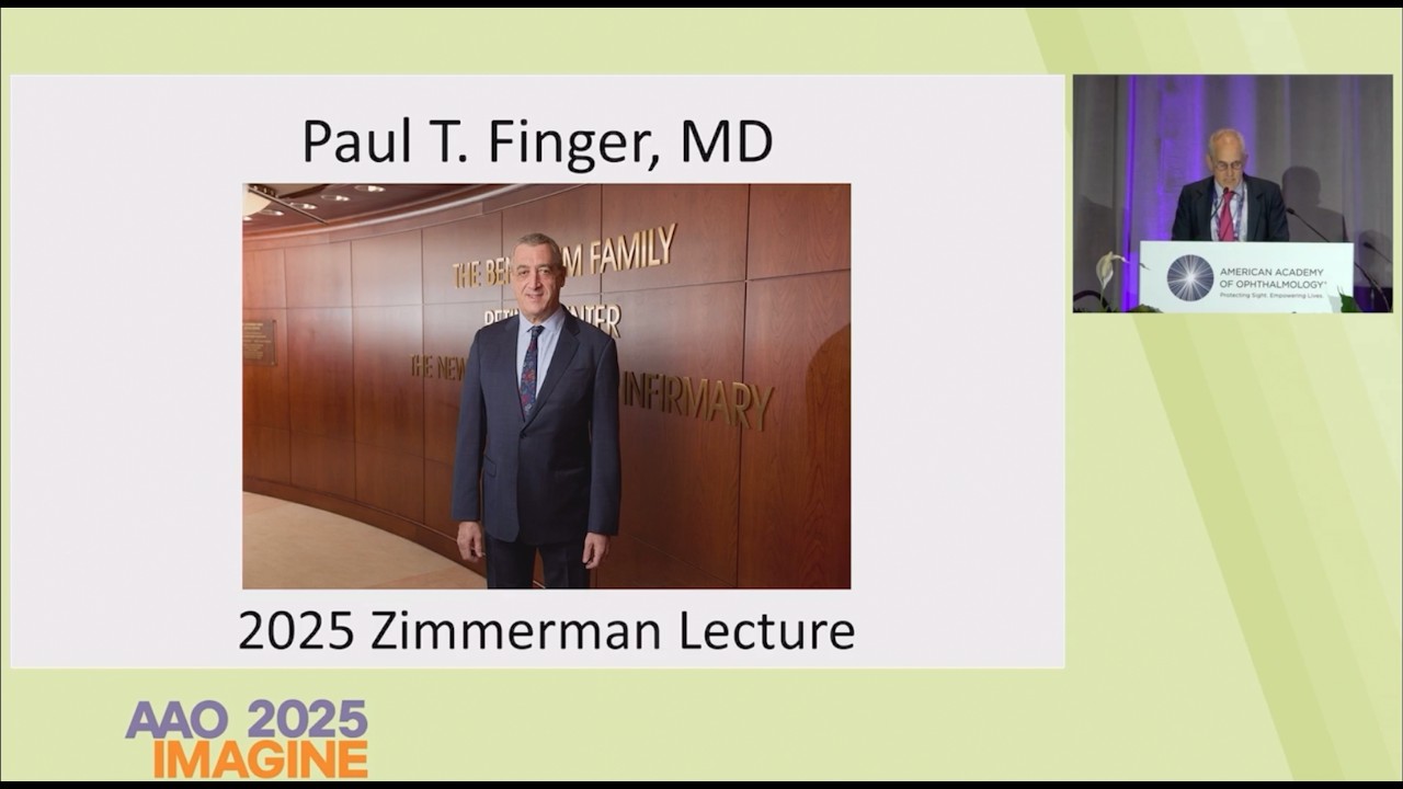 Dr. Finger's 2025 Zimmerman Lecture at the American Academy of Ophthalmology