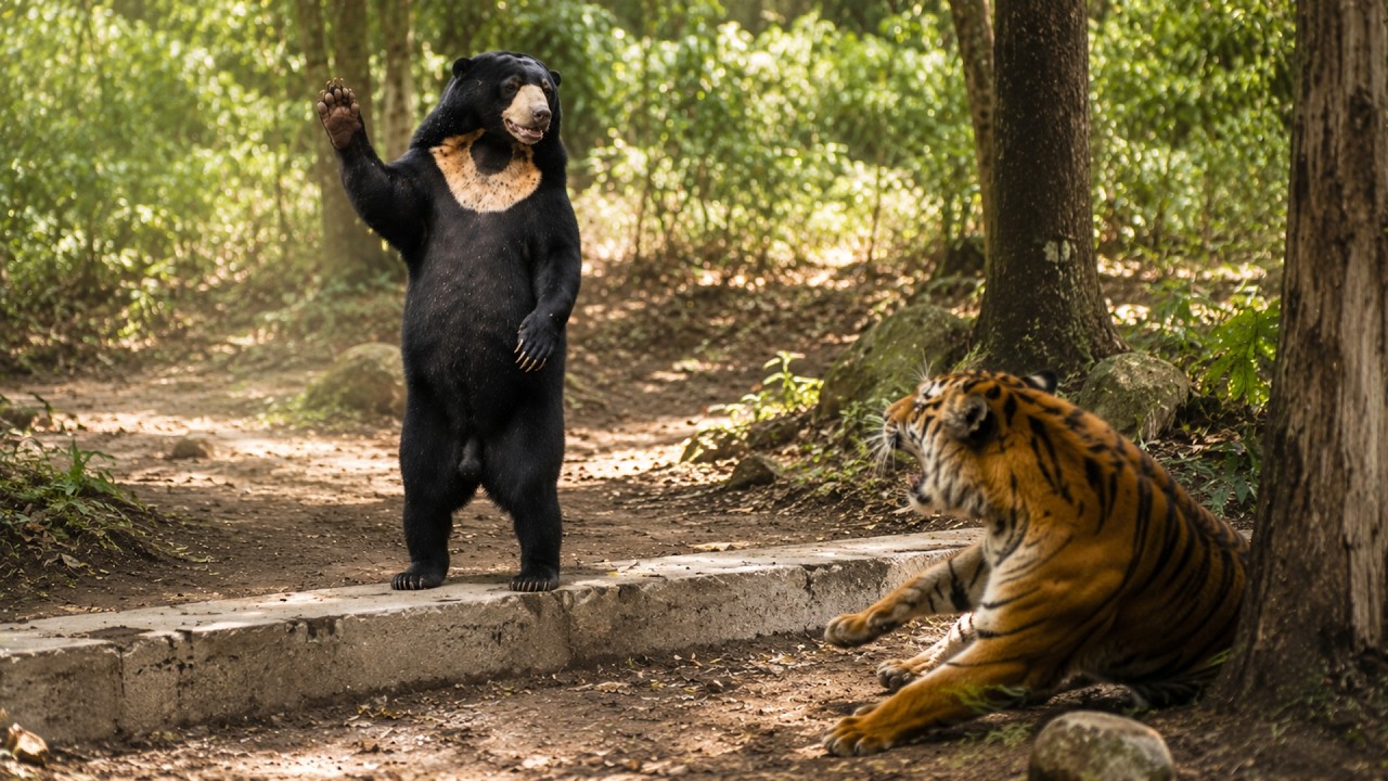 The Bear So Small People Thought It Was Fake… Until It Killed a Tiger — SUN BEAR