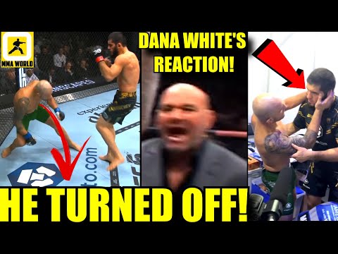 MMA Community Reacts to THE NASTY HEADKICK KO in Alex Volkanovski vs Islam Makhachev,UFC 294 results