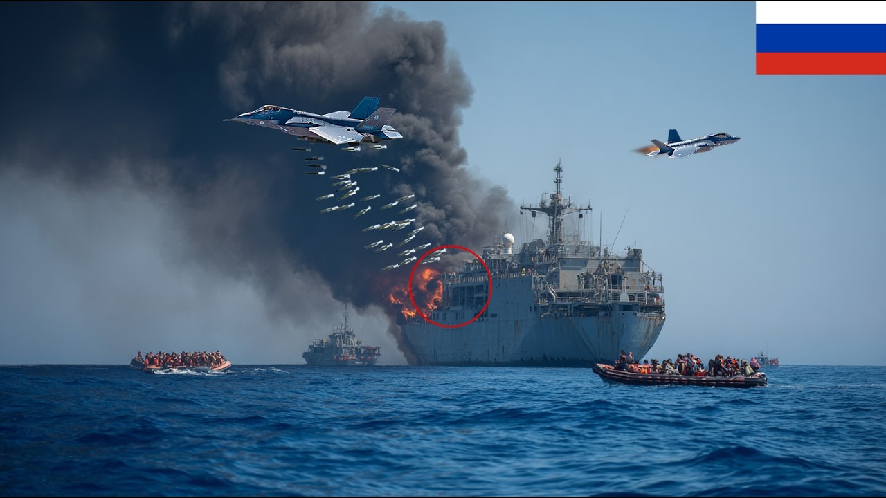 2 minute ago! 3 US F-35 fighter jets sank a North Korean ship smuggling 15,381 weapons to Russia.