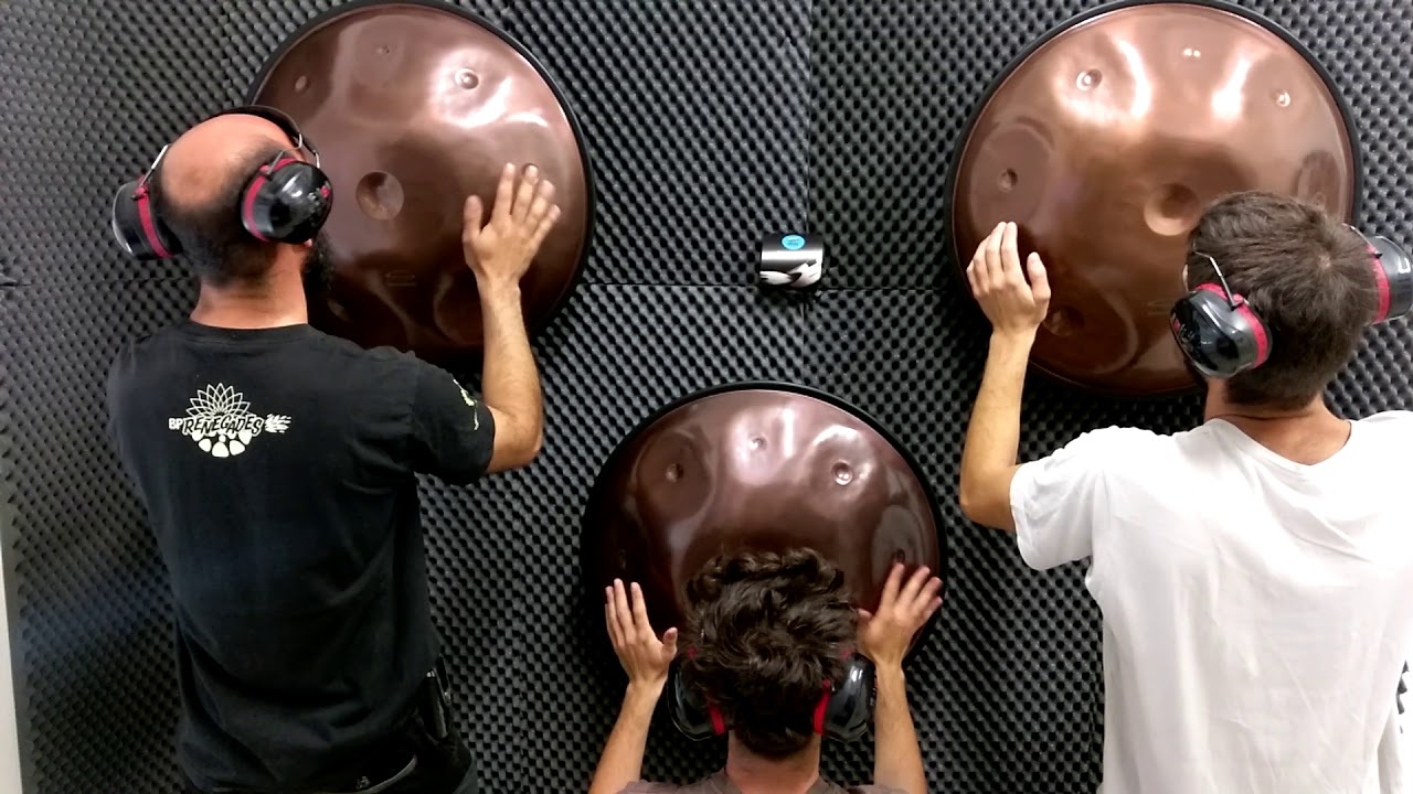 "3 handpans on the wall" 🔴 Handpan Spacedrum® team