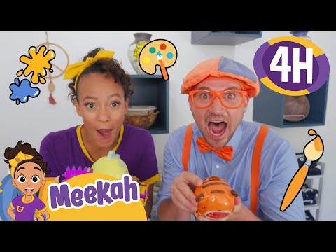 Blippi & Meekah’s Messy Pottery! | 4 HOURS OF MEEKAH! | Educational Videos for Kids