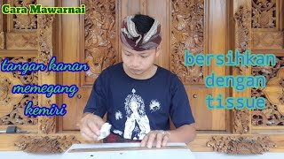 Sesuratan aksara bali dan cara mewarnai pada daun lontar