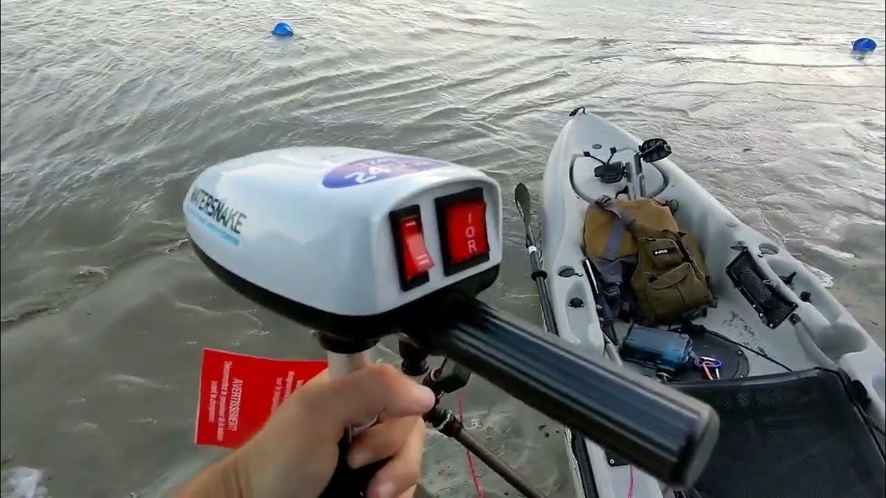 WaterSnake Trolling Motor Demo. Light Weight, Simple and Powerful. Perfect  For A Kayak or Canoe. 