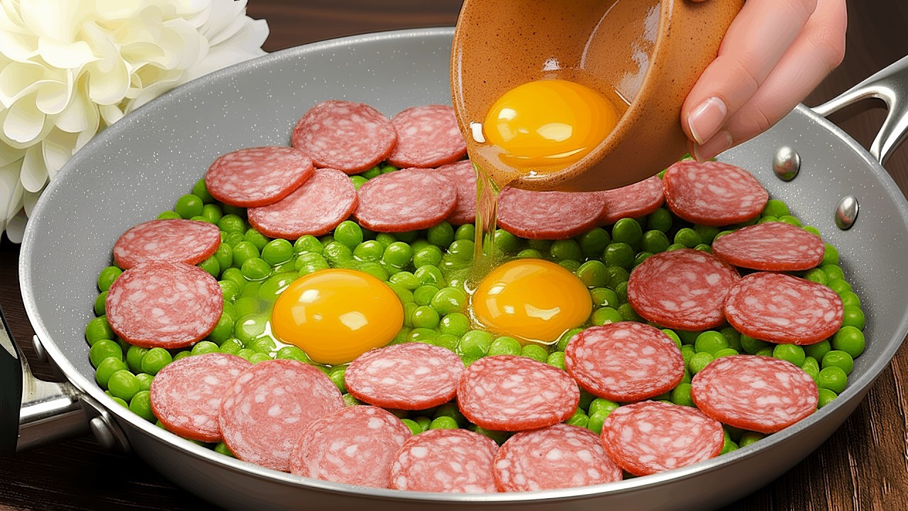 Besser als Pizza! Eier mit Erbsen in 10 Minuten – Schnelles Pfannenrezept ohne Ofen