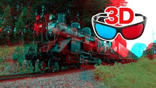 Anaglyph 3D Video - Japanese Steam Train Running / Red - Cyan Glasses