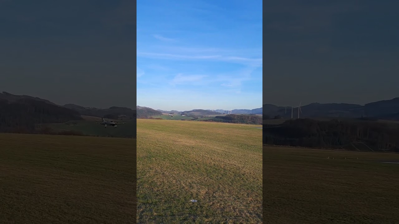 Rockwell Commander 114B Aircraft landing. 