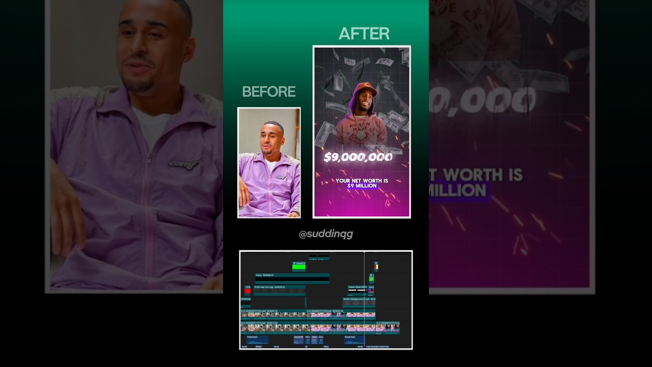 Kai Cenat's Net Worth 🤑 🤑💰 Before And After Editing In Capcut #shorts #capcutedit
