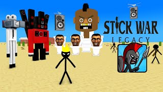 Monster School : STICK WAR LEGACY VS SKIBIDI TOILET SPEAKER HEAD AND CAMERA HEAD - Minecraft