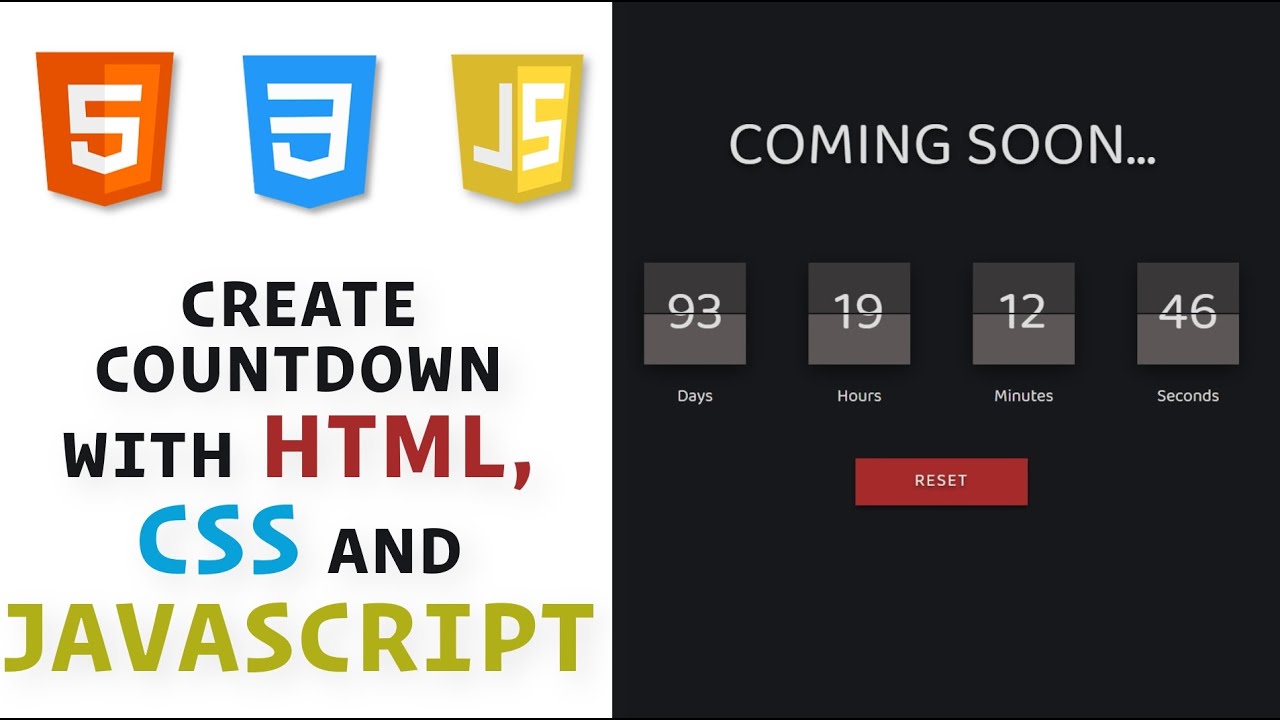 Countdown with HTML, CSS, and JavaScript / How to create JavaScript Countdown