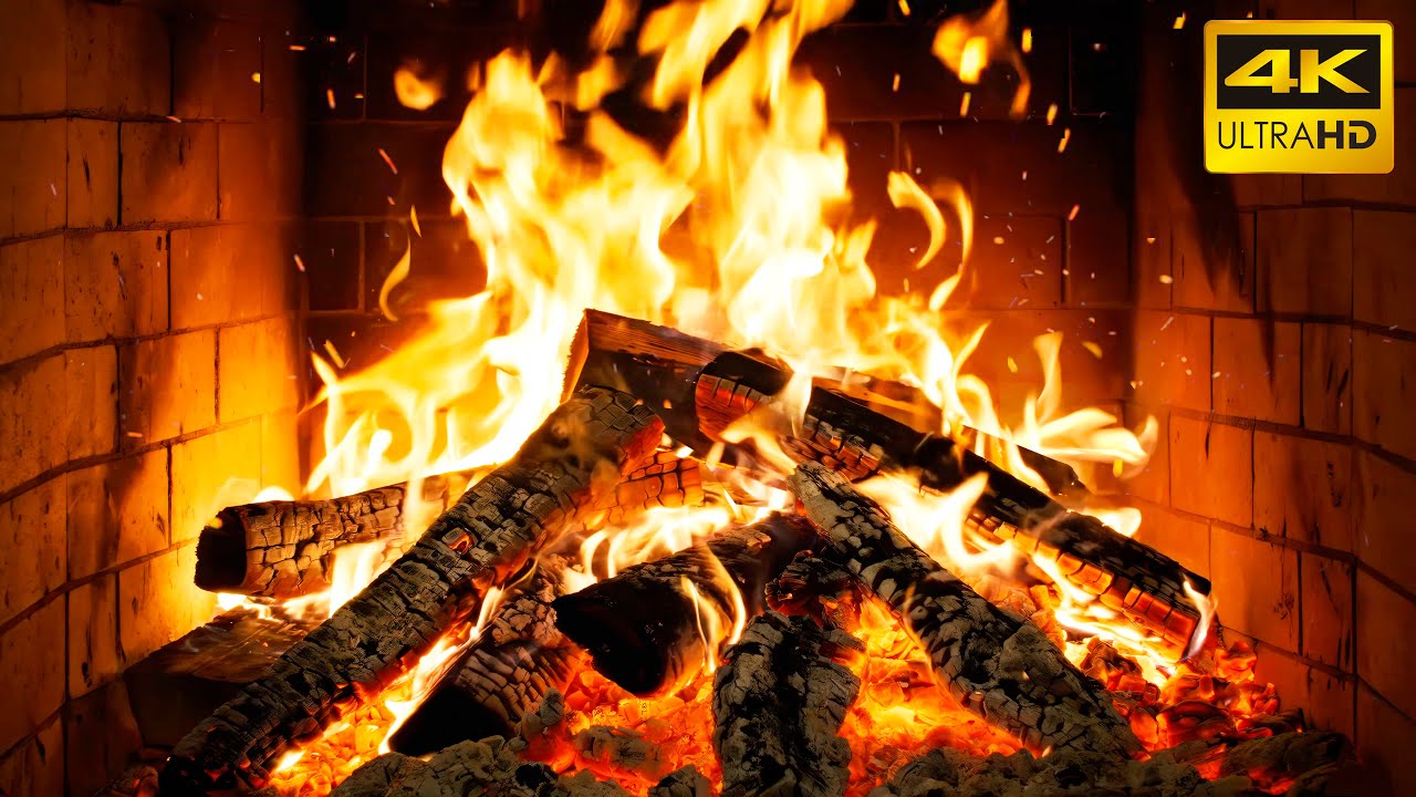 🔥 Каминные мечты с нежным огнём и шёпотом для волшебной рождественской атмосферы (Fireplace 4K)