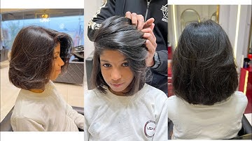 Graduation, Bob Haircut tutorial tutorial // blunt, cut with layer, step-by-step learning video ￼￼