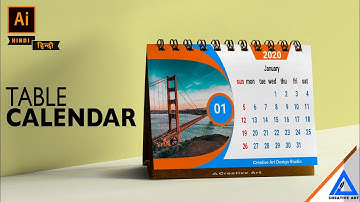 Table calendar design | Adobe illustrator tutorial Hindi / हिन्दी मे